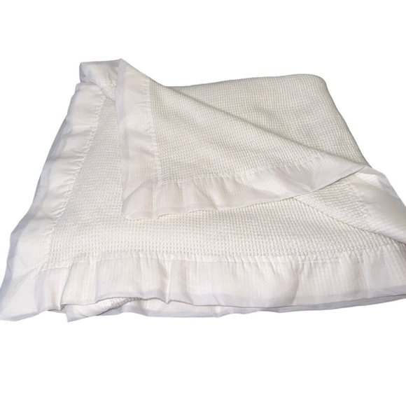 Unbranded Bedding Vintage White Cotton Thermal Waffle Weave Baby